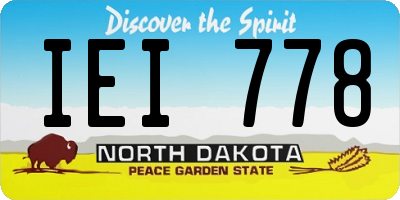ND license plate IEI778