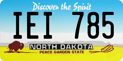 ND license plate IEI785