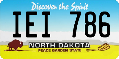 ND license plate IEI786