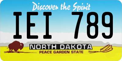 ND license plate IEI789