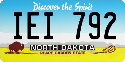 ND license plate IEI792