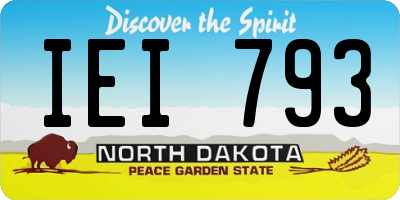 ND license plate IEI793