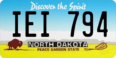 ND license plate IEI794