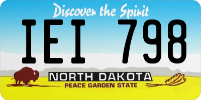 ND license plate IEI798
