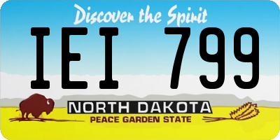 ND license plate IEI799