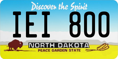 ND license plate IEI800