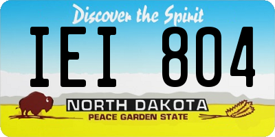 ND license plate IEI804