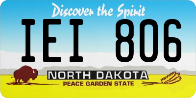 ND license plate IEI806