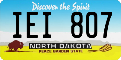 ND license plate IEI807