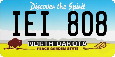 ND license plate IEI808