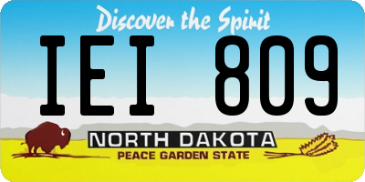 ND license plate IEI809