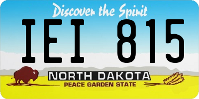 ND license plate IEI815