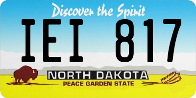 ND license plate IEI817