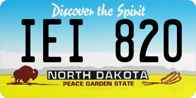 ND license plate IEI820