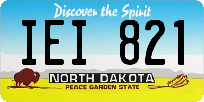 ND license plate IEI821