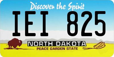 ND license plate IEI825