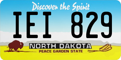 ND license plate IEI829