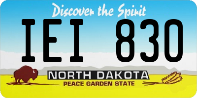 ND license plate IEI830