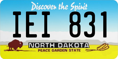 ND license plate IEI831