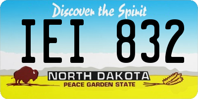 ND license plate IEI832