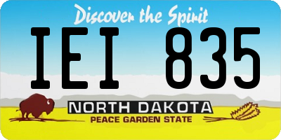 ND license plate IEI835