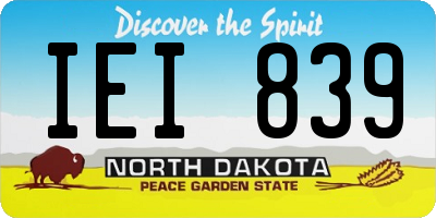 ND license plate IEI839