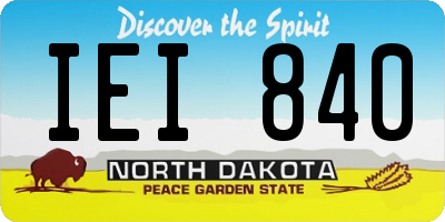 ND license plate IEI840