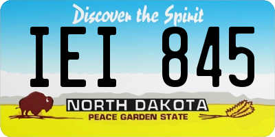 ND license plate IEI845