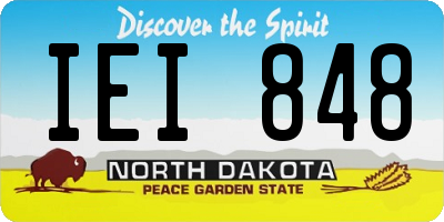 ND license plate IEI848