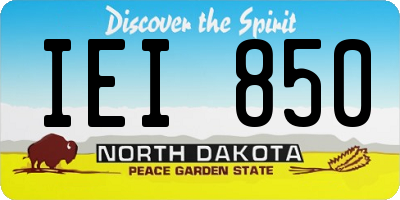 ND license plate IEI850