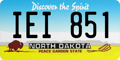 ND license plate IEI851