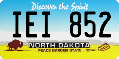 ND license plate IEI852