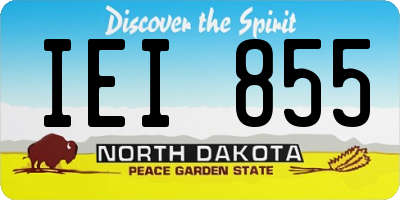 ND license plate IEI855
