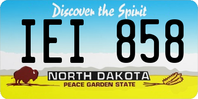 ND license plate IEI858