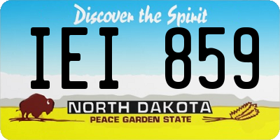 ND license plate IEI859