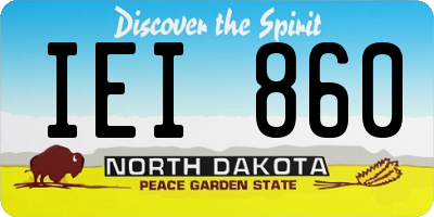 ND license plate IEI860