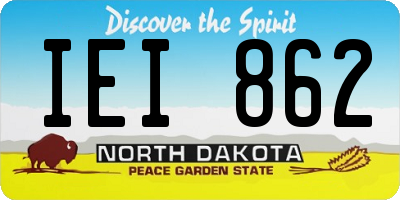 ND license plate IEI862