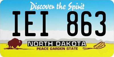 ND license plate IEI863