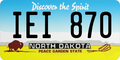 ND license plate IEI870