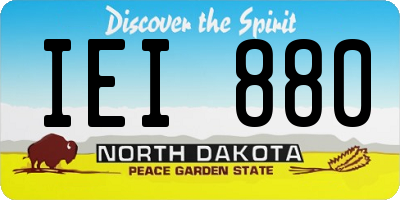 ND license plate IEI880