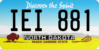 ND license plate IEI881