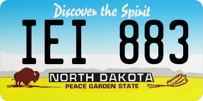 ND license plate IEI883
