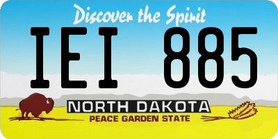 ND license plate IEI885