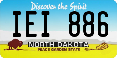 ND license plate IEI886
