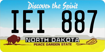 ND license plate IEI887