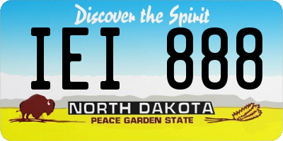 ND license plate IEI888