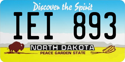 ND license plate IEI893