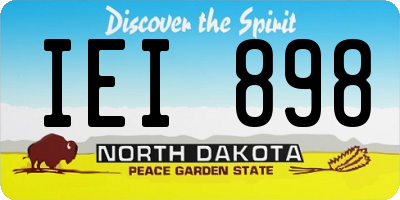ND license plate IEI898
