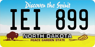 ND license plate IEI899