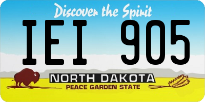 ND license plate IEI905